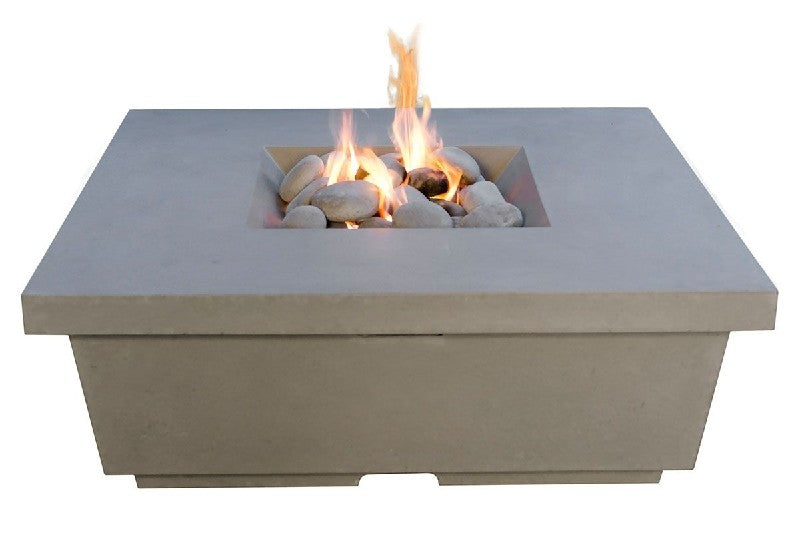 American Fyre Design - 15 1/2 Inch Contempo Square Fire Table, Concrete Grey, Propane Gas-United Backyard