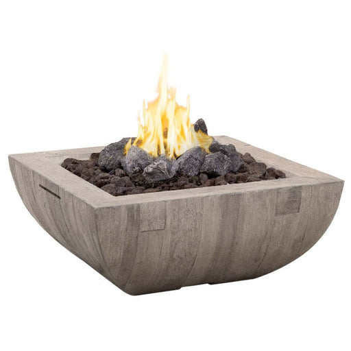 American Fyre Design - 36" Reclaimed Wood Bordeaux Square Gas Fire Bowl-United Backyard