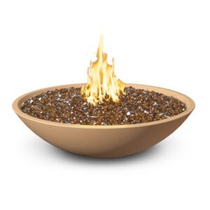 American Fyre Design - 40 Inch Marseille Round Fire Bowl, Smoke, Natural Gas-United Backyard