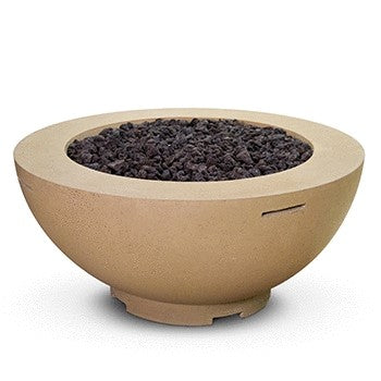 American Fyre Design - 48 Inch Round Fire Bowl, Black Lava, Propane Gas-United Backyard