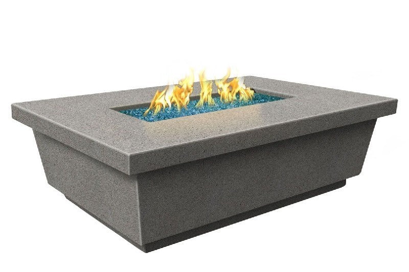 American Fyre Design - 5 1/2 Inch Contempo Rectangle Fire Table, Black Lava, Natural Gas-United Backyard