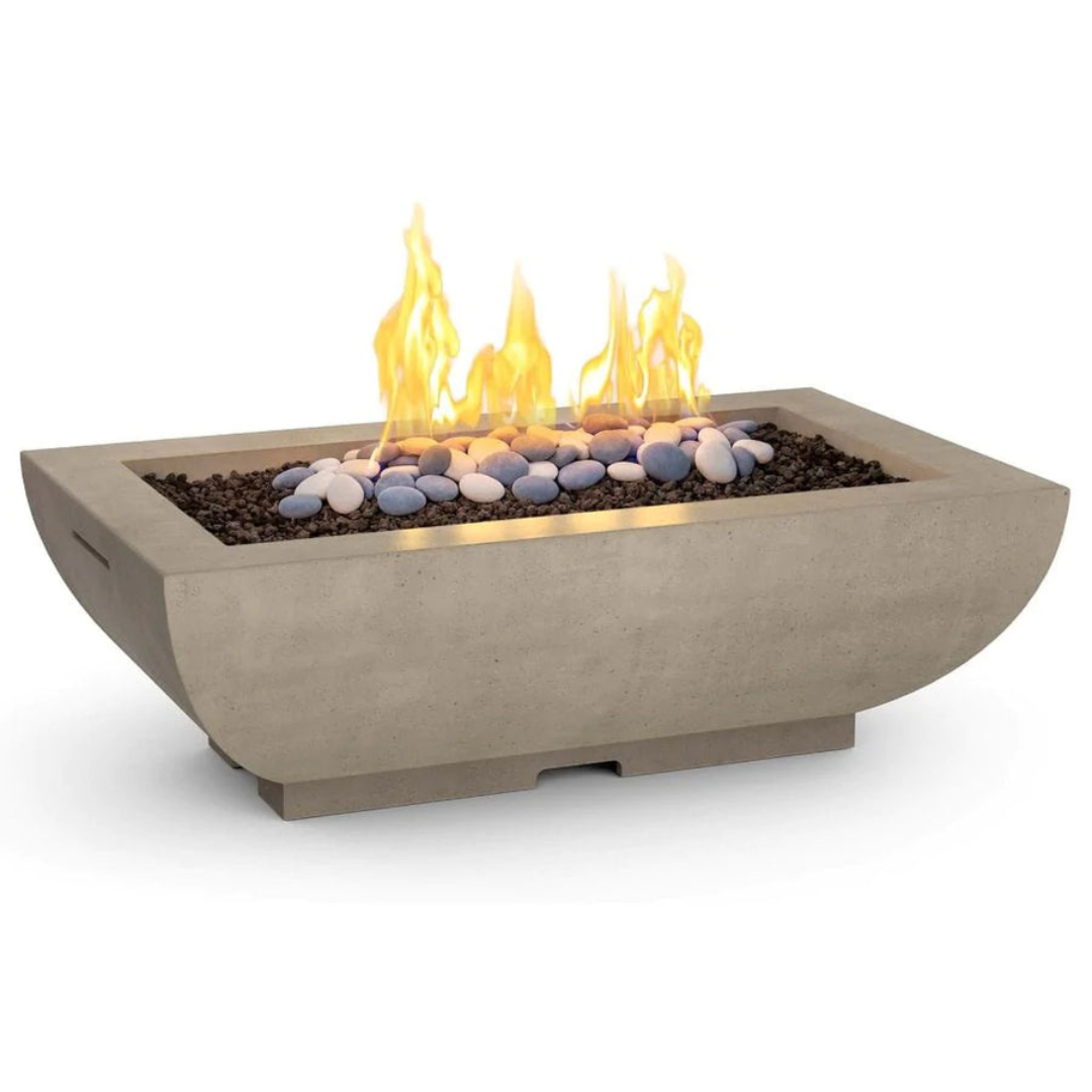 American Fyre Design - 50" Bordeaux Rectangle Fire Bowl, Smoke - Natural Gas-United Backyard