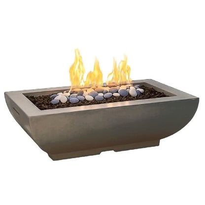 American Fyre Design - 50" Bordeaux Rectangle Gas Fire Bowl-United Backyard