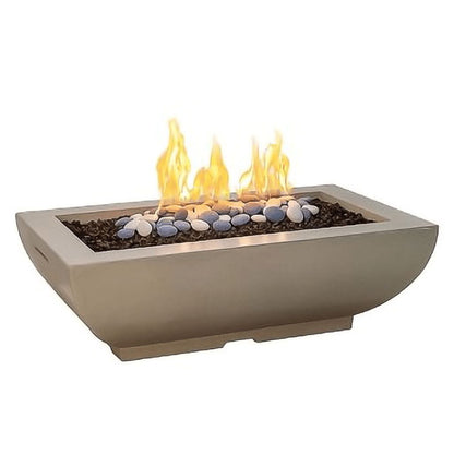 American Fyre Design - 50" Bordeaux Rectangle Gas Fire Bowl-United Backyard