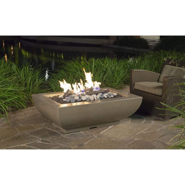 American Fyre Design - 50" Bordeaux Rectangle Gas Fire Bowl-United Backyard