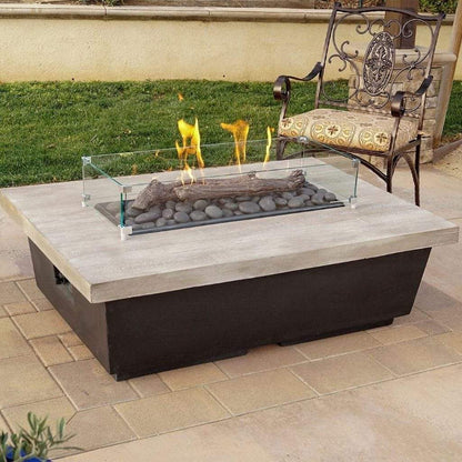 American Fyre Design - 54" Reclaimed Wood Contempo Rectangle Gas Fire Table-United Backyard