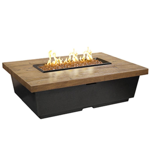 American Fyre Design - 54" Reclaimed Wood Contempo Rectangle Gas Fire Table-United Backyard