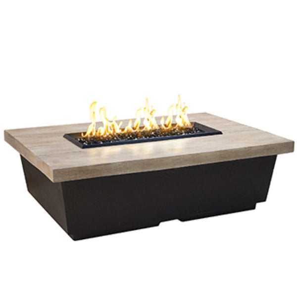 American Fyre Design - 54" Reclaimed Wood Contempo Rectangle Gas Fire Table-United Backyard