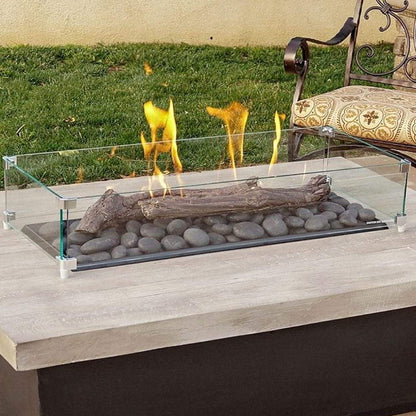 American Fyre Design - 54" Reclaimed Wood Cosmopolitan Rectangle Gas Fire Table-United Backyard