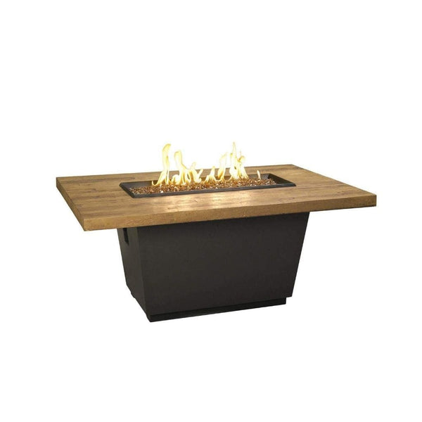 American Fyre Design - 54" Reclaimed Wood Cosmopolitan Rectangle Gas Fire Table-United Backyard