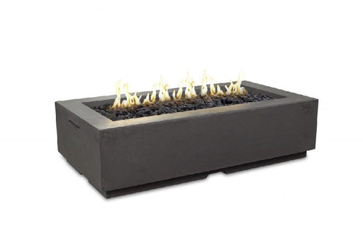 American Fyre Design - 56 Inch Louvre Rectangle Fire pit, White Aspen, Natural Gas-United Backyard
