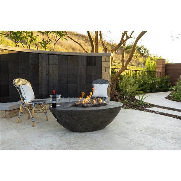 American Fyre Design - 60" Calais Oval Gas Fire Table, Smoke - Liquid Propane-United Backyard