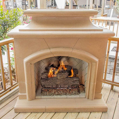 American Fyre Design - 65" Mariposa Vent Free Gas Fireplace with 16 Rectangle Bullnose Hearth-United Backyard