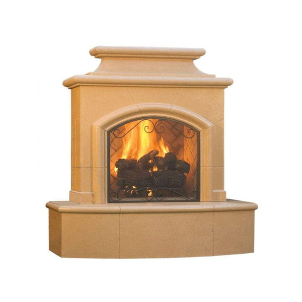 American Fyre Design - 65" Mariposa Vent Free Gas Fireplace with 16 Rectangle Bullnose Hearth-United Backyard