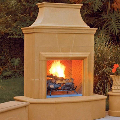 American Fyre Design - 65" Petite Cordova Vented Gas Fireplace with 16 Radiused Bullnose Hearth-United Backyard