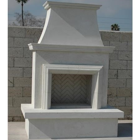 American Fyre Design - 91 Inch Vent-Free Free-Standing Outdoor Contractor's Model with Moulding Fireplace - White Concrete-United Backyard