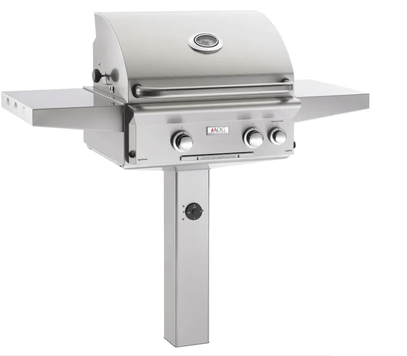 American Outdoor Grill - L-Series 24 Inch Grill without Back and Side Burn, Natural Gas, Factory-Installed Infrared Burner Left Side-United Backyard