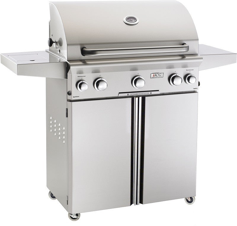 American Outdoor Grill - L-Series 30 Inch Grill with Side and Back Burners, Liquid Propane, Factory-Installed Infrared Burner Left Side-United Backyard