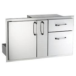 American Outdoor Grill - Premium Single Door, Double Drawer With Plater Storage-United Backyard