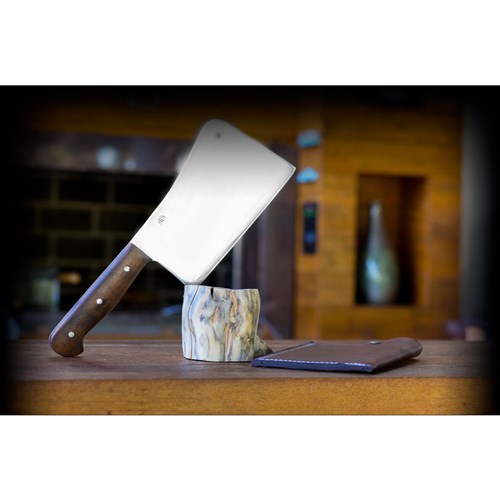 Brazilian Flame - 10" Meat Cleaver Stainless Steel 3mm with Leather Case (KF-REF093-10)-United Backyard