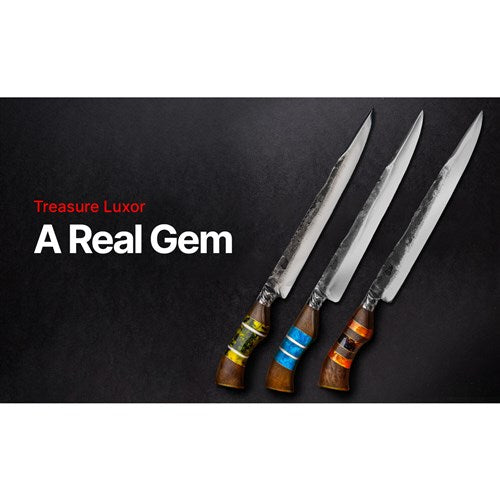 Brazilian Flame - 10" Traditional Line Forged Gross Stainls Steel Knife 5mm w/Leather Case - Luxor Green-United Backyard