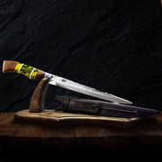 Brazilian Flame - 10" Traditional Line Forged Gross Stainls Steel Knife 5mm w/Leather Case - Luxor Green-United Backyard