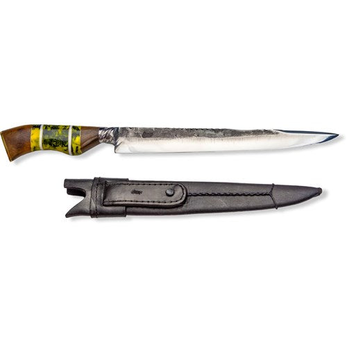 Brazilian Flame - 10" Traditional Line Forged Gross Stainls Steel Knife 5mm w/Leather Case - Luxor Green-United Backyard