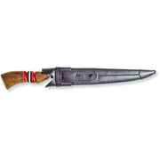 Brazilian Flame - 10" Traditional Line Forged Stainless Steel Knife 5mm w/Leather Case - Luxor Polished Red-United Backyard