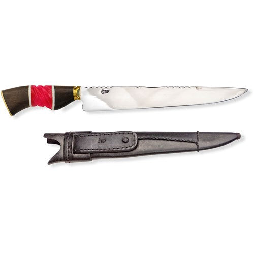 Brazilian Flame - 10" Traditional Line Stainless Steel Knife 5mm with Wooden Handle w/Case - Versatile Pink-United Backyard