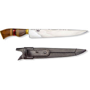 Brazilian Flame - 10" Traditional Line Stainless Steel Knife 5mm with Wooden Handle w/Case - Versatile Red-United Backyard