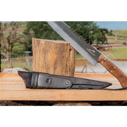 Brazilian Flame - 12" Hunting Jungle Knife Stainless Steel 5mm with Leather Case-United Backyard