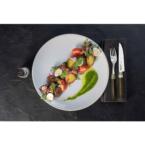 Brazilian Flame - 12 Pc Flatware Fork and Knife Set 5mm Deer Horn and Imbuia Handle-United Backyard