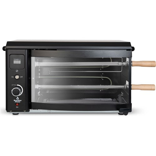 Brazilian Flame - Electric Rotisserie Brazilian Grill, 2 Skewer Unit - Black-United Backyard