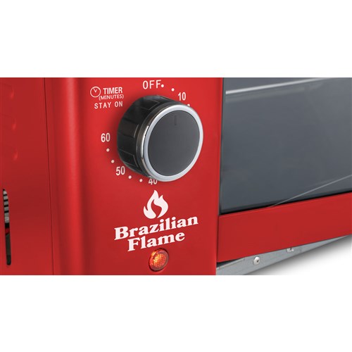 Brazilian Flame - Electric Rotisserie Brazilian Grill, 2 Skewer Unit - Red-United Backyard