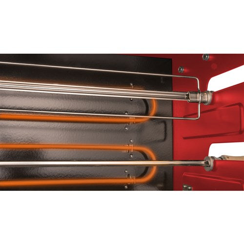 Brazilian Flame - Electric Rotisserie Brazilian Grill, 2 Skewer Unit - Red-United Backyard