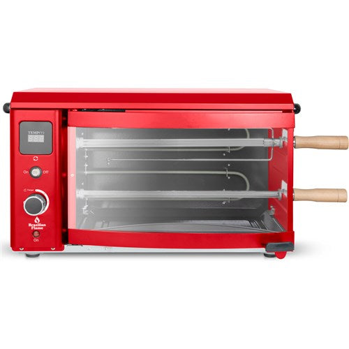 Brazilian Flame - Electric Rotisserie Brazilian Grill, 2 Skewer Unit - Red-United Backyard