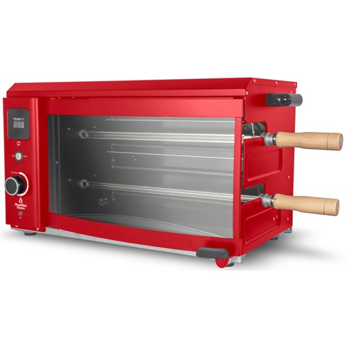 Brazilian Flame - Electric Rotisserie Brazilian Grill, 2 Skewer Unit - Red-United Backyard