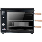 Brazilian Flame - Gas Rotisserie Brazilian Grill, 3 Skewer Unit, No Upper Tray - Black-United Backyard