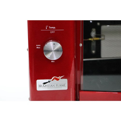 Brazilian Flame - Gas Rotisserie Brazilian Grill, 3 Skewer Unit, No Upper Tray - Red-United Backyard