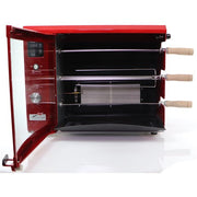 Brazilian Flame - Gas Rotisserie Brazilian Grill, 3 Skewer Unit, No Upper Tray - Red-United Backyard