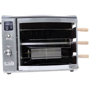 Brazilian Flame - Gas Rotisserie Brazilian Grill, 3 Skewer Unit, No Upper Tray - Silver-United Backyard