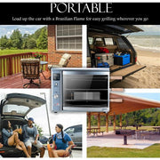 Brazilian Flame - Gas Rotisserie Brazilian Grill, 3 Skewer Unit, No Upper Tray - Silver-United Backyard