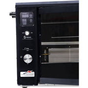 Brazilian Flame - Gas Rotisserie Brazilian Grill, 3 Skewer Unit, Upper Tray INCLUDED - Black-United Backyard