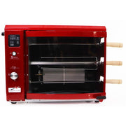 Brazilian Flame - Gas Rotisserie Brazilian Grill, 3 Skewer Unit, Upper Tray INCLUDED - Red-United Backyard