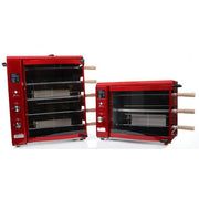 Brazilian Flame - Gas Rotisserie Brazilian Grill, 3 Skewer Unit, Upper Tray INCLUDED - Red-United Backyard