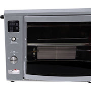 Brazilian Flame - Gas Rotisserie Brazilian Grill, 3 Skewer Unit, Upper Tray INCLUDED - Silver-United Backyard