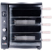 Brazilian Flame - Gas Rotisserie Brazilian Grill, 5 Skewer Unit, No Upper Tray - Black-United Backyard
