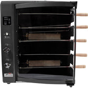 Brazilian Flame - Gas Rotisserie Brazilian Grill, 5 Skewer Unit, No Upper Tray - Black-United Backyard