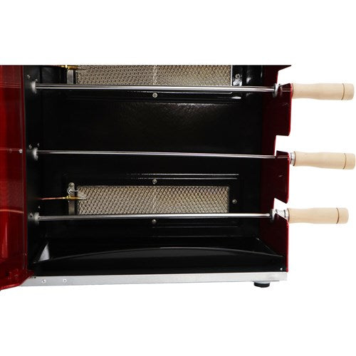 Brazilian Flame - Gas Rotisserie Brazilian Grill, 5 Skewer Unit, No Upper Tray - Red-United Backyard