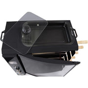 Brazilian Flame - Gas Rotisserie Brazilian Grill, 5 Skewer Unit, Upper Tray INCLUDED - Black-United Backyard